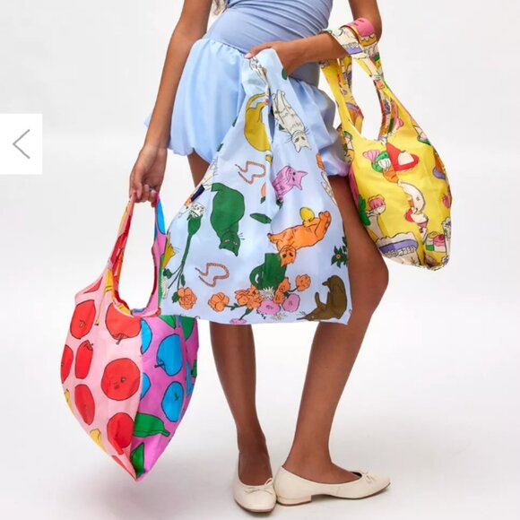 NWT BAGGU Set of 3 Standard Reusable Bags in Still Life Motif - Picture 9 of 9